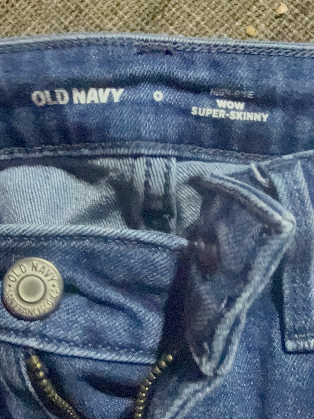 Old Navy woman’s Super-Skinny Jeans - Dark Blue Denim